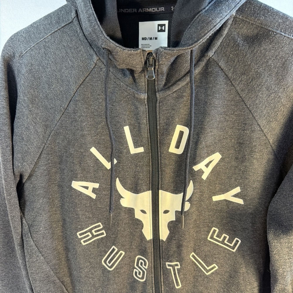 Under Armour Project Rock All Day Hustle Full Zip Athletic Hoodie Men's Size M
